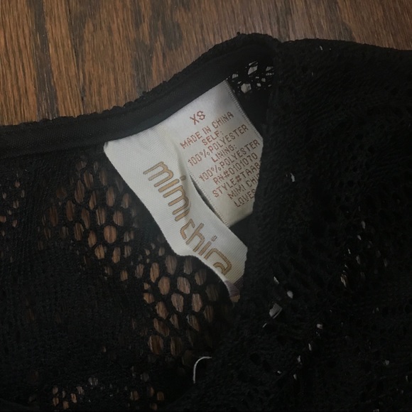 Mimi Chica black sheer lace peplum top zip back - Picture 3 of 5
